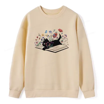 Pagewings Cute Book Cat Unisex Classic Sweatshirt