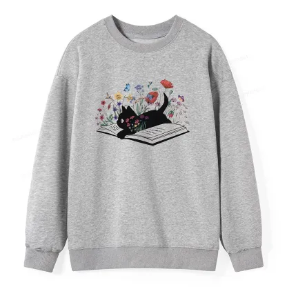 Pagewings Cute Book Cat Unisex Classic Sweatshirt