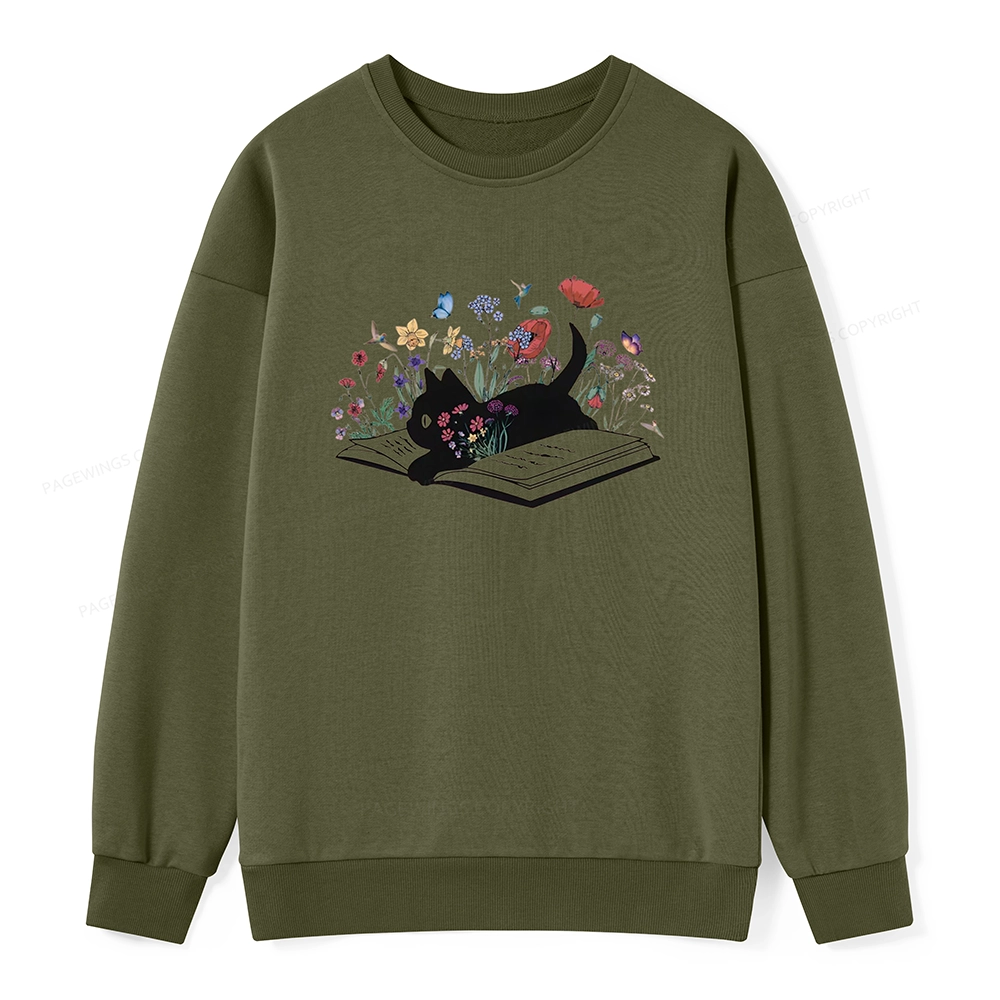 Pagewings Cute Book Cat Unisex Classic Sweatshirt