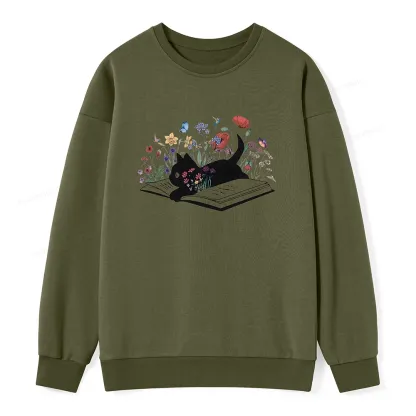 Pagewings Cute Book Cat Unisex Classic Sweatshirt