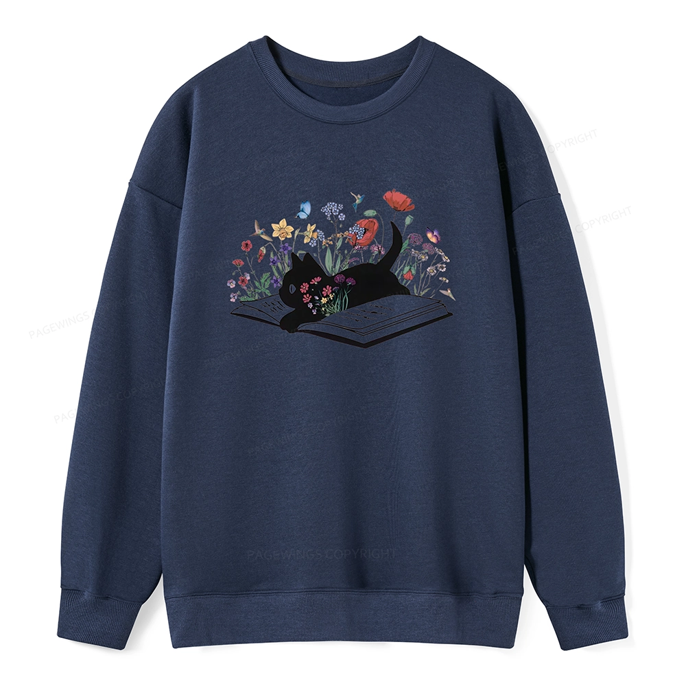 Pagewings Cute Book Cat Unisex Classic Sweatshirt