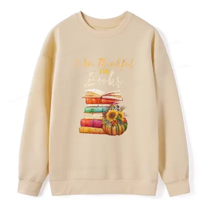 Pagewings Thanksgiving I‘m Thankful For Books Unisex Sweatshirt