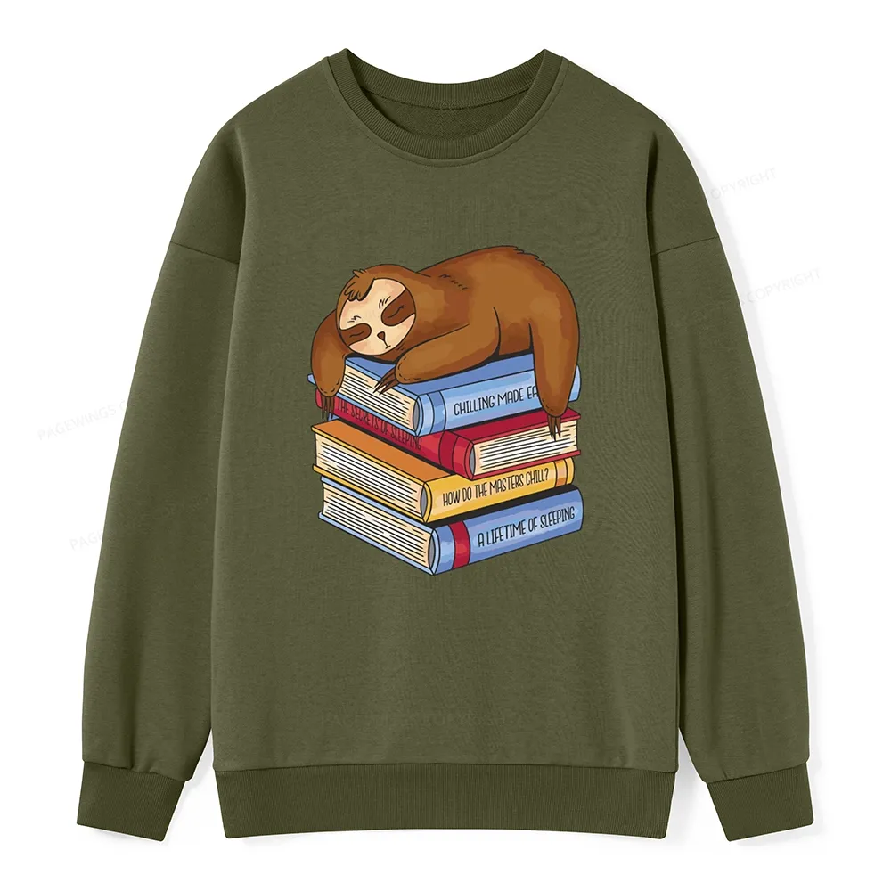 Pagewings Sloth And Book Unisex Sweatshirt