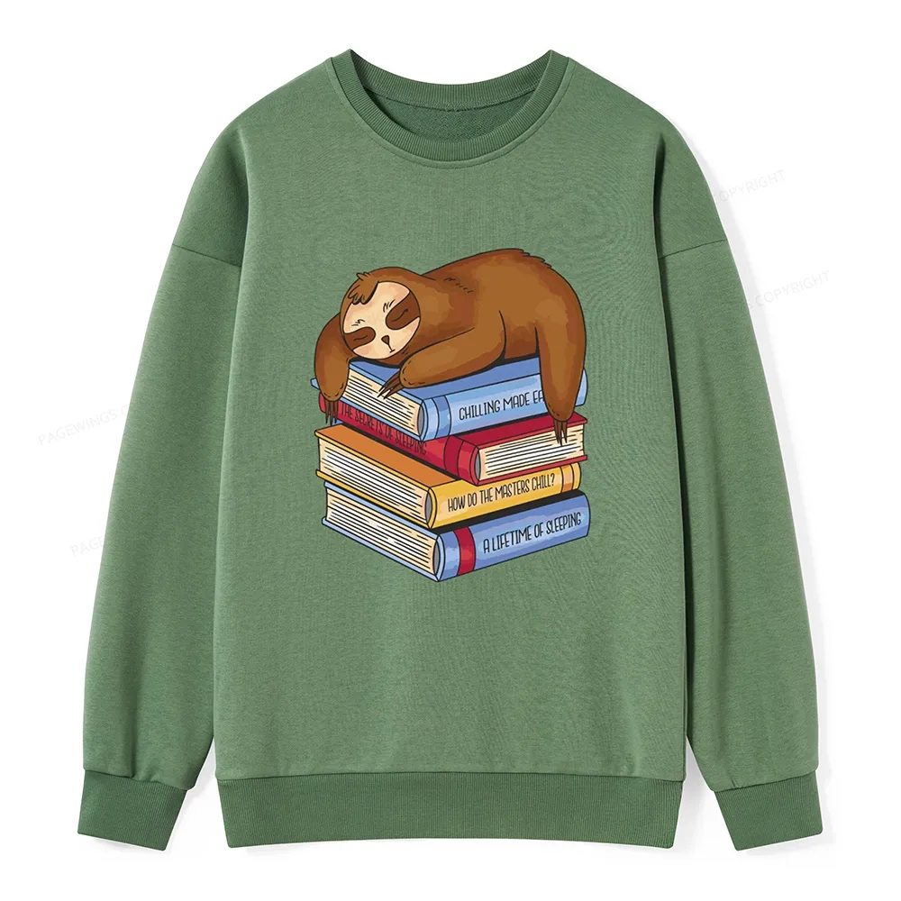 Pagewings Sloth And Book Unisex Sweatshirt