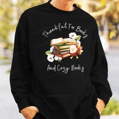Pagewings Thanksgiving Fall Reading Turkey Unisex Classic Sweatshirt
