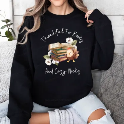 Pagewings Thanksgiving Fall Reading Turkey Unisex Classic Sweatshirt