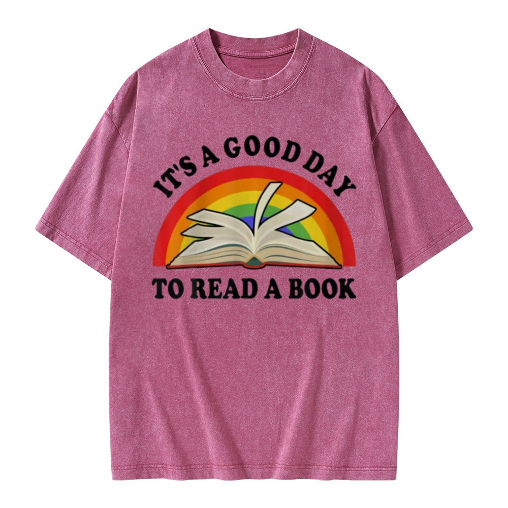 Pagewings It‘s A Good Day To Read A Book Unisex Washed T-shirt