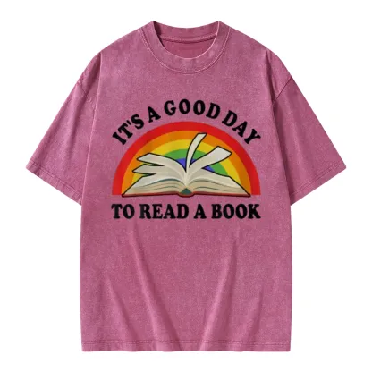 Pagewings It‘s A Good Day To Read A Book Unisex Washed T-shirt