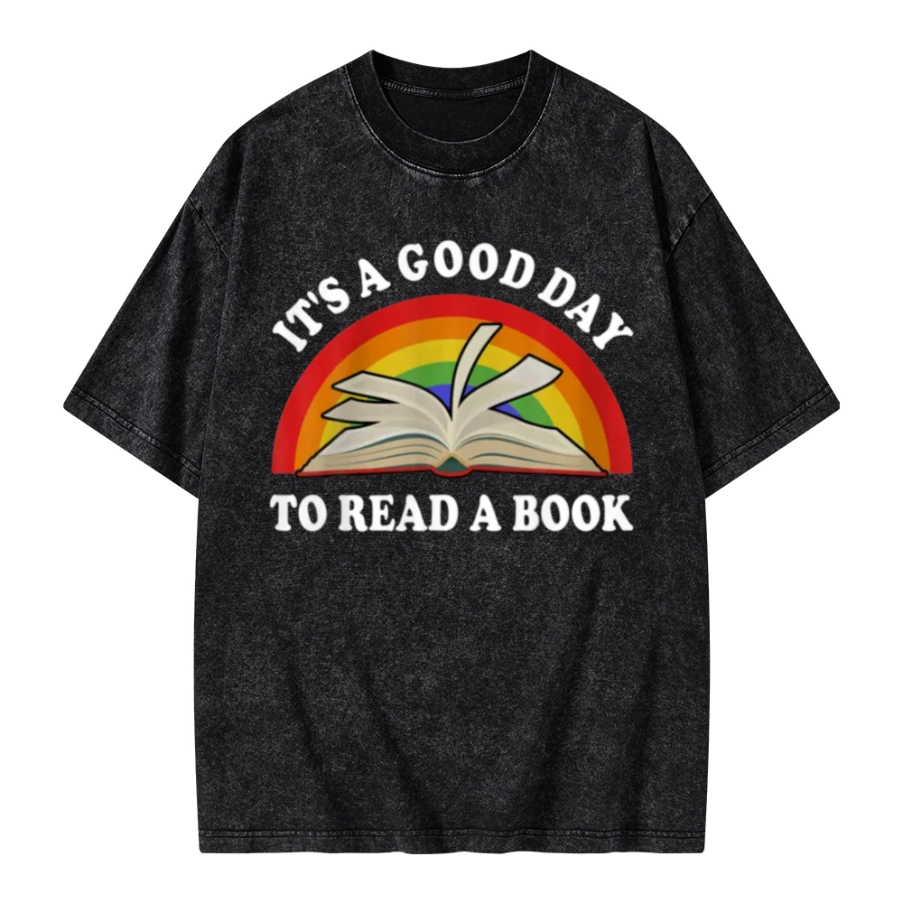 Pagewings It‘s A Good Day To Read A Book Unisex Washed T-shirt