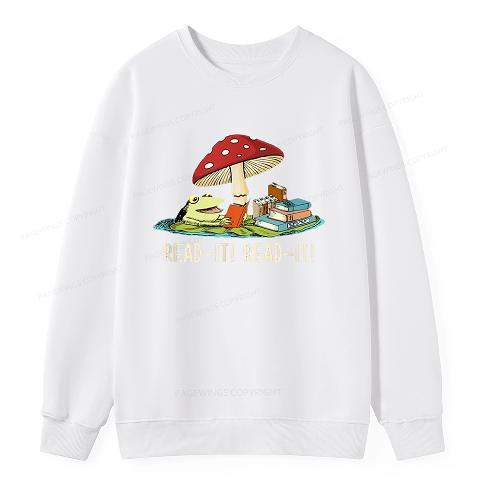 Pagewings Mushroom Read it Book Unisex Sweatshirt