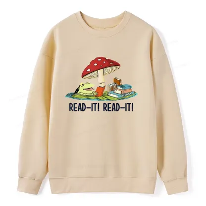 Pagewings Mushroom Read it Book Unisex Sweatshirt