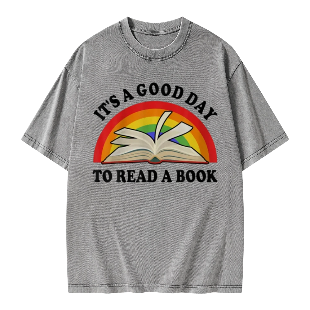 Pagewings It‘s A Good Day To Read A Book Unisex Washed T-shirt