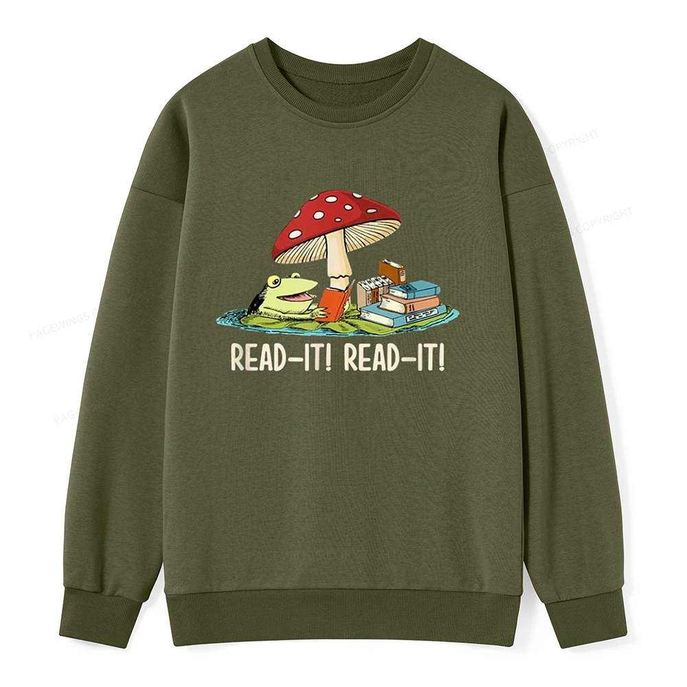 Pagewings Mushroom Read it Book Unisex Sweatshirt