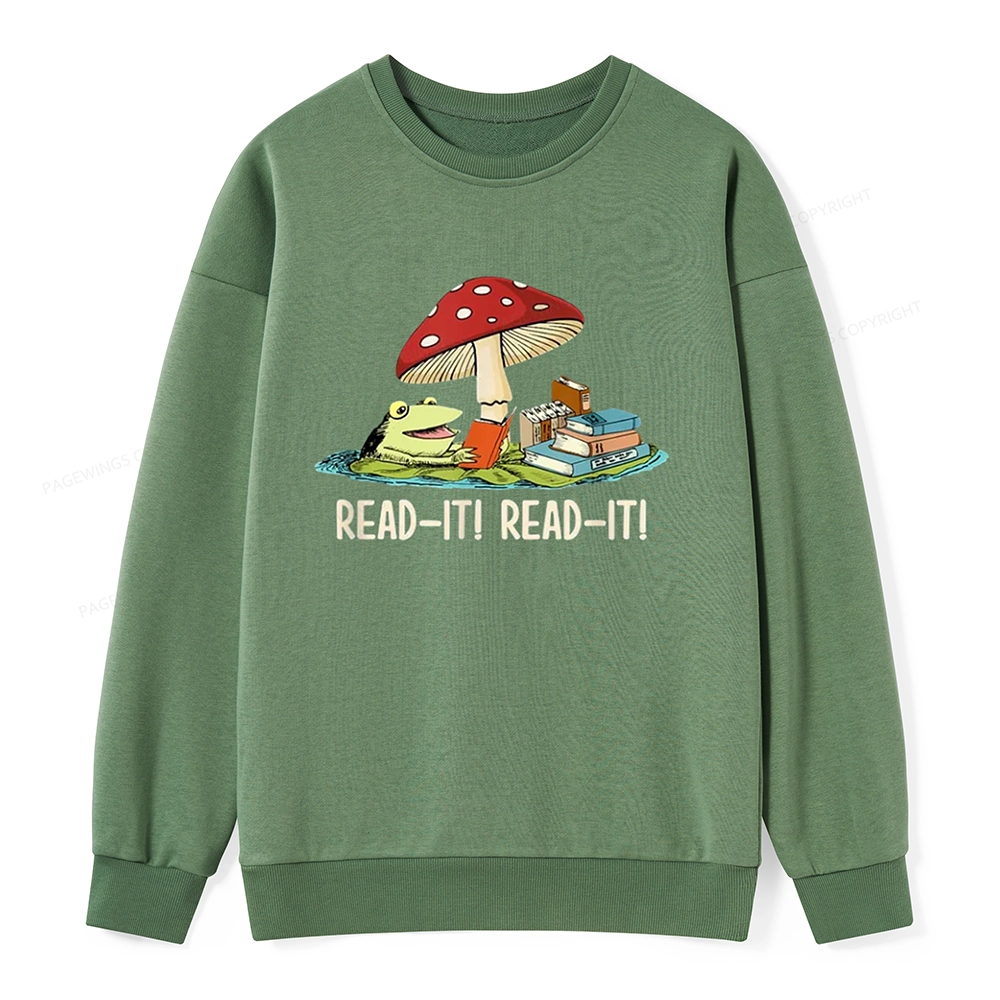 Pagewings Mushroom Read it Book Unisex Sweatshirt