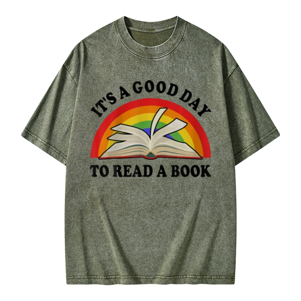 Pagewings It‘s A Good Day To Read A Book Unisex Washed T-shirt