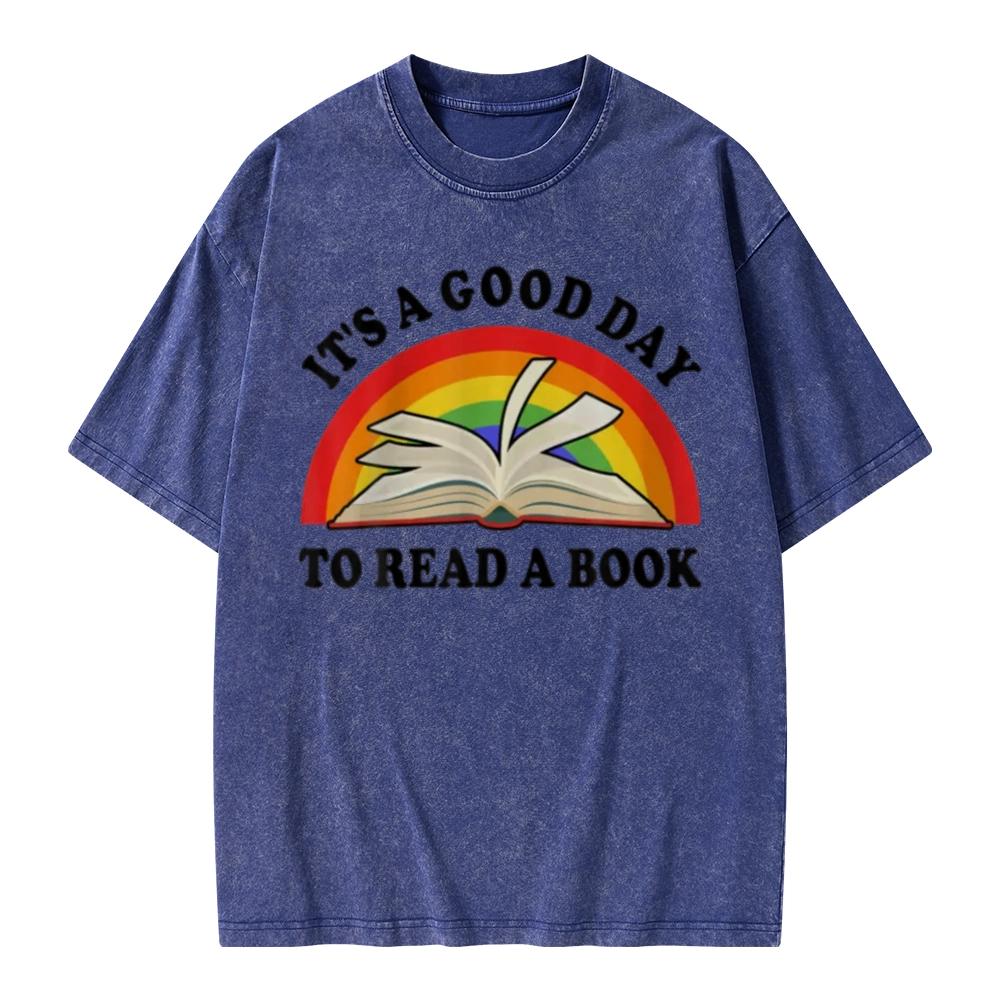 Pagewings It‘s A Good Day To Read A Book Unisex Washed T-shirt