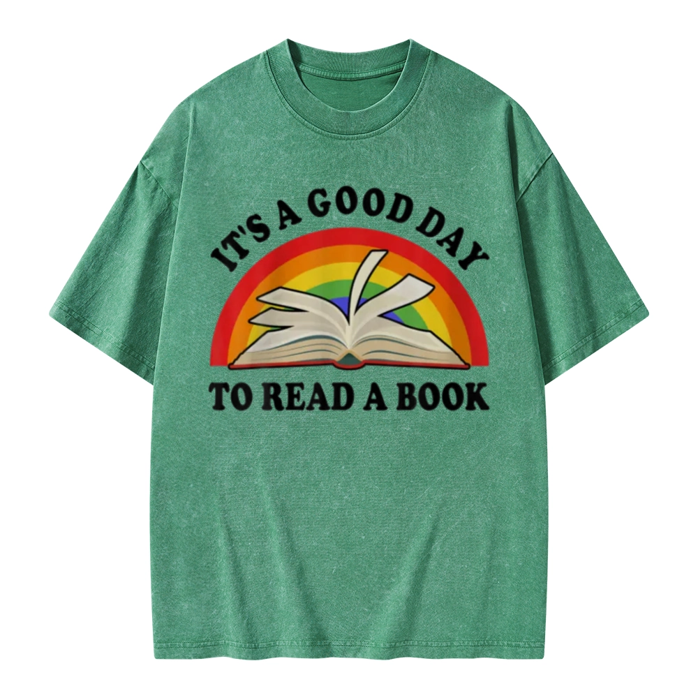 Pagewings It‘s A Good Day To Read A Book Unisex Washed T-shirt