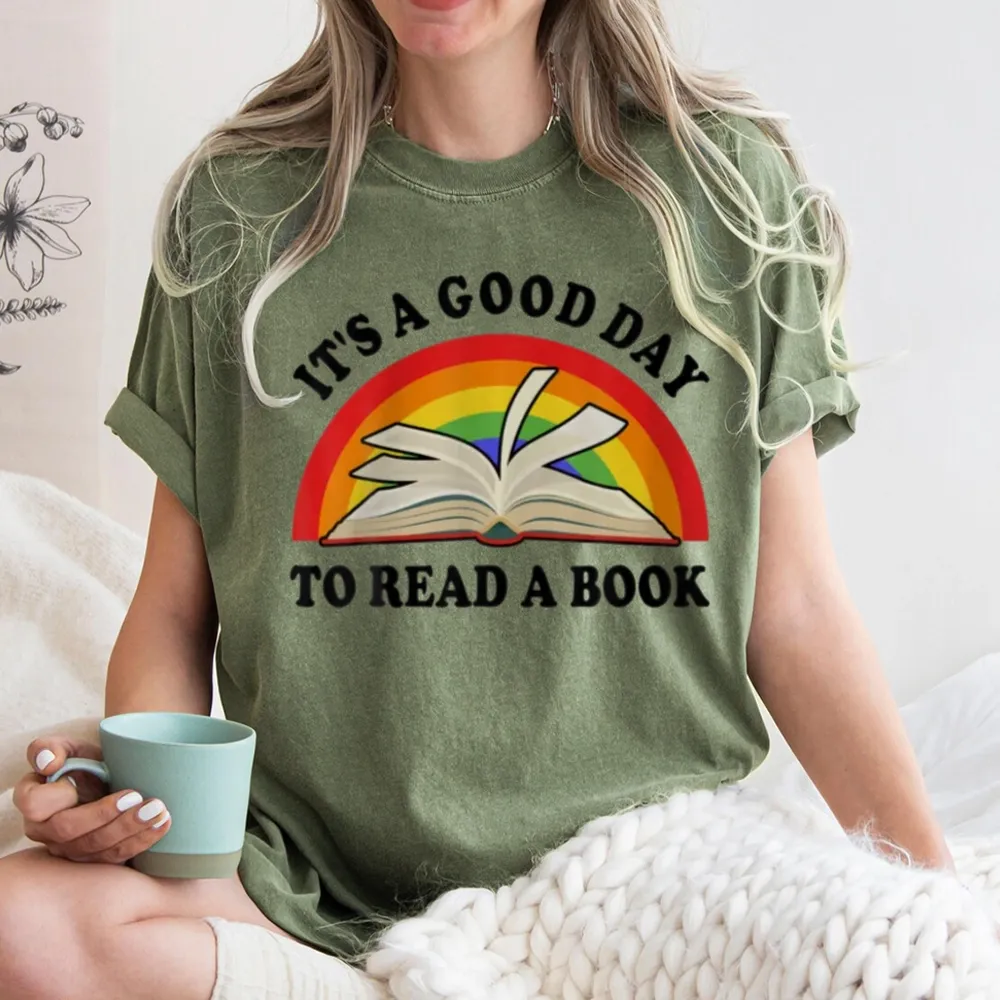 Pagewings It‘s A Good Day To Read A Book Unisex Washed T-shirt