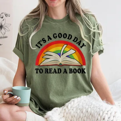 Pagewings It‘s A Good Day To Read A Book Unisex Washed T-shirt