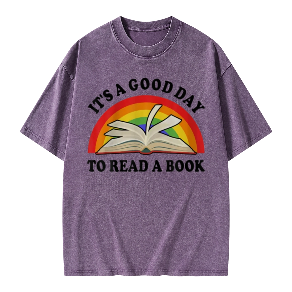 Pagewings It‘s A Good Day To Read A Book Unisex Washed T-shirt