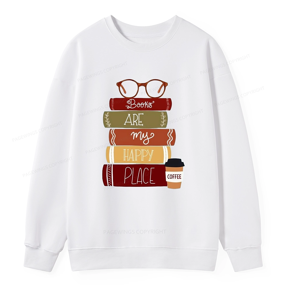 Pagewings Books are My Happy Place Unisex  Classic Sweatshirt