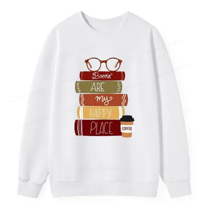 Pagewings Books are My Happy Place Unisex  Classic Sweatshirt