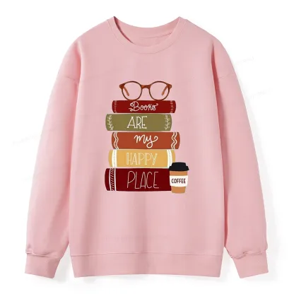 Pagewings Books are My Happy Place Unisex  Classic Sweatshirt
