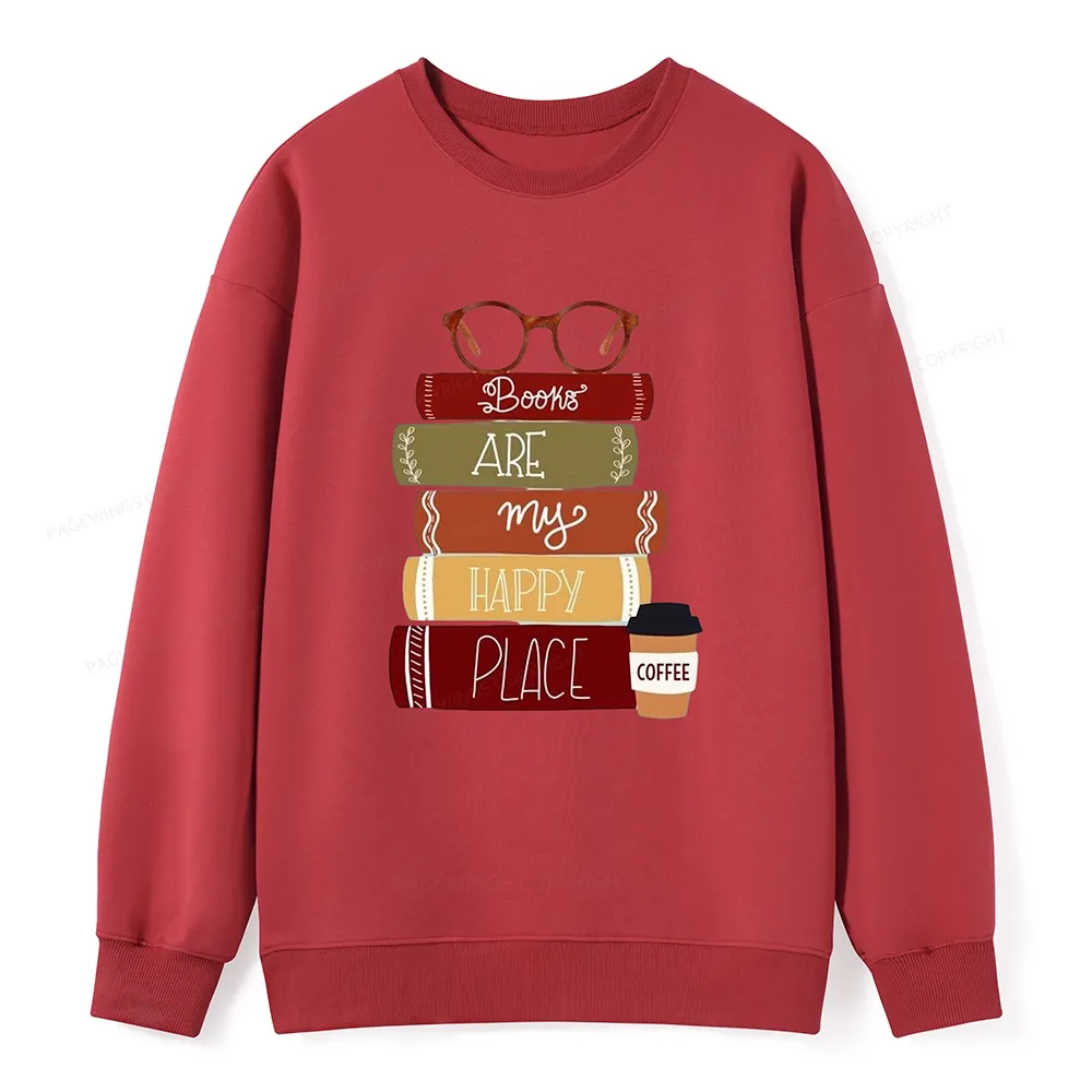 Pagewings Books are My Happy Place Unisex  Classic Sweatshirt