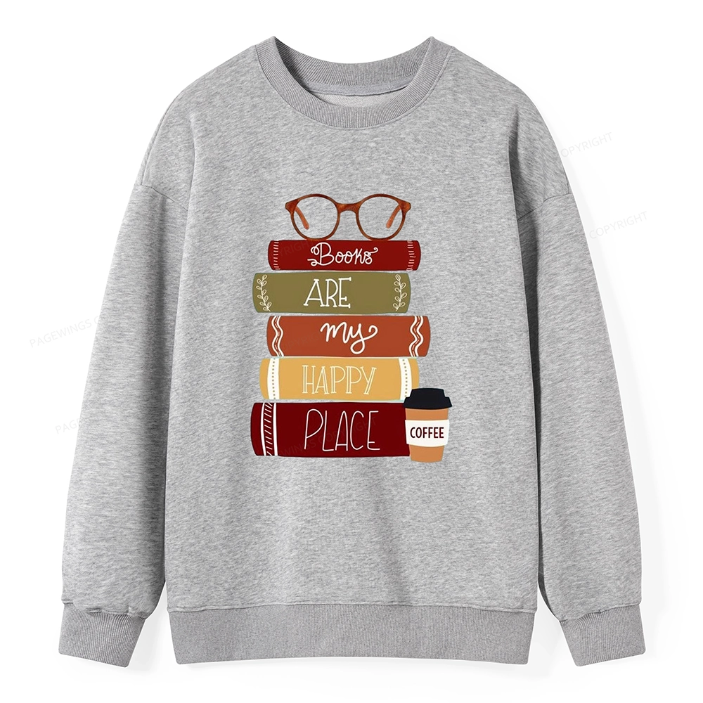 Pagewings Books are My Happy Place Unisex  Classic Sweatshirt