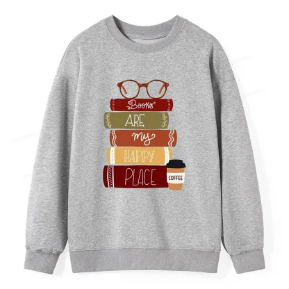 Pagewings Books are My Happy Place Unisex  Classic Sweatshirt
