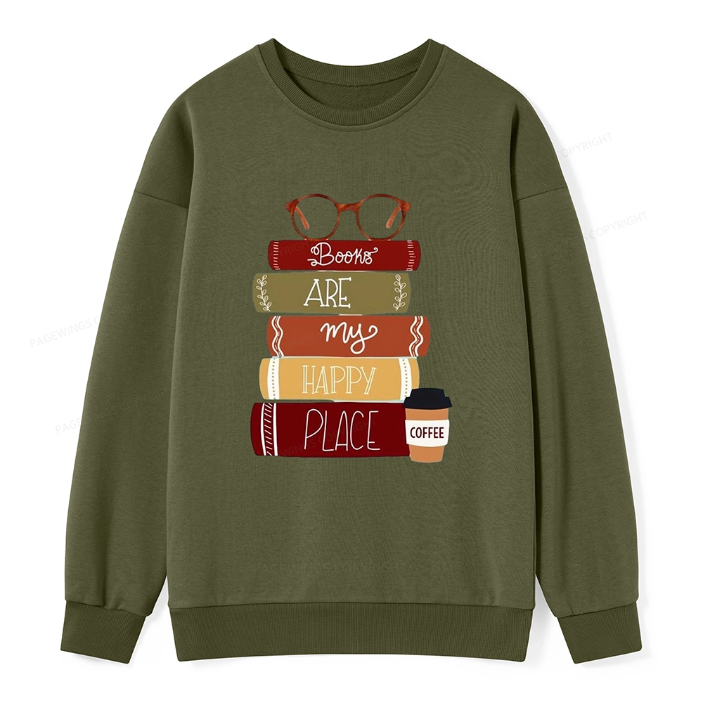 Pagewings Books are My Happy Place Unisex  Classic Sweatshirt