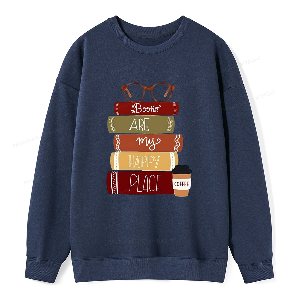 Pagewings Books are My Happy Place Unisex  Classic Sweatshirt
