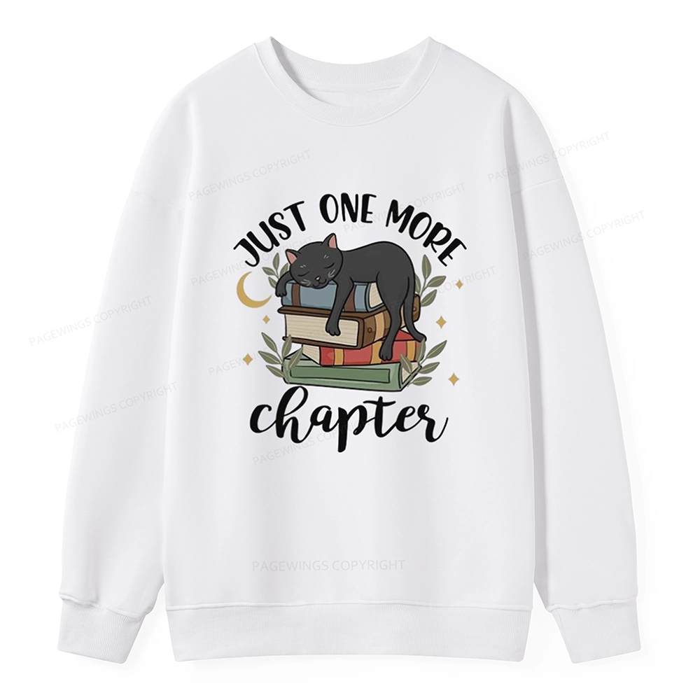 Pagewings Just One More Chapter Adorable Cat Unisex Classic Sweatshirt