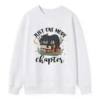 Pagewings Just One More Chapter Adorable Cat Unisex Classic Sweatshirt