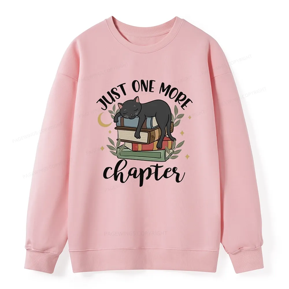 Pagewings Just One More Chapter Adorable Cat Unisex Classic Sweatshirt