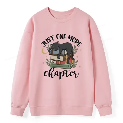 Pagewings Just One More Chapter Adorable Cat Unisex Classic Sweatshirt