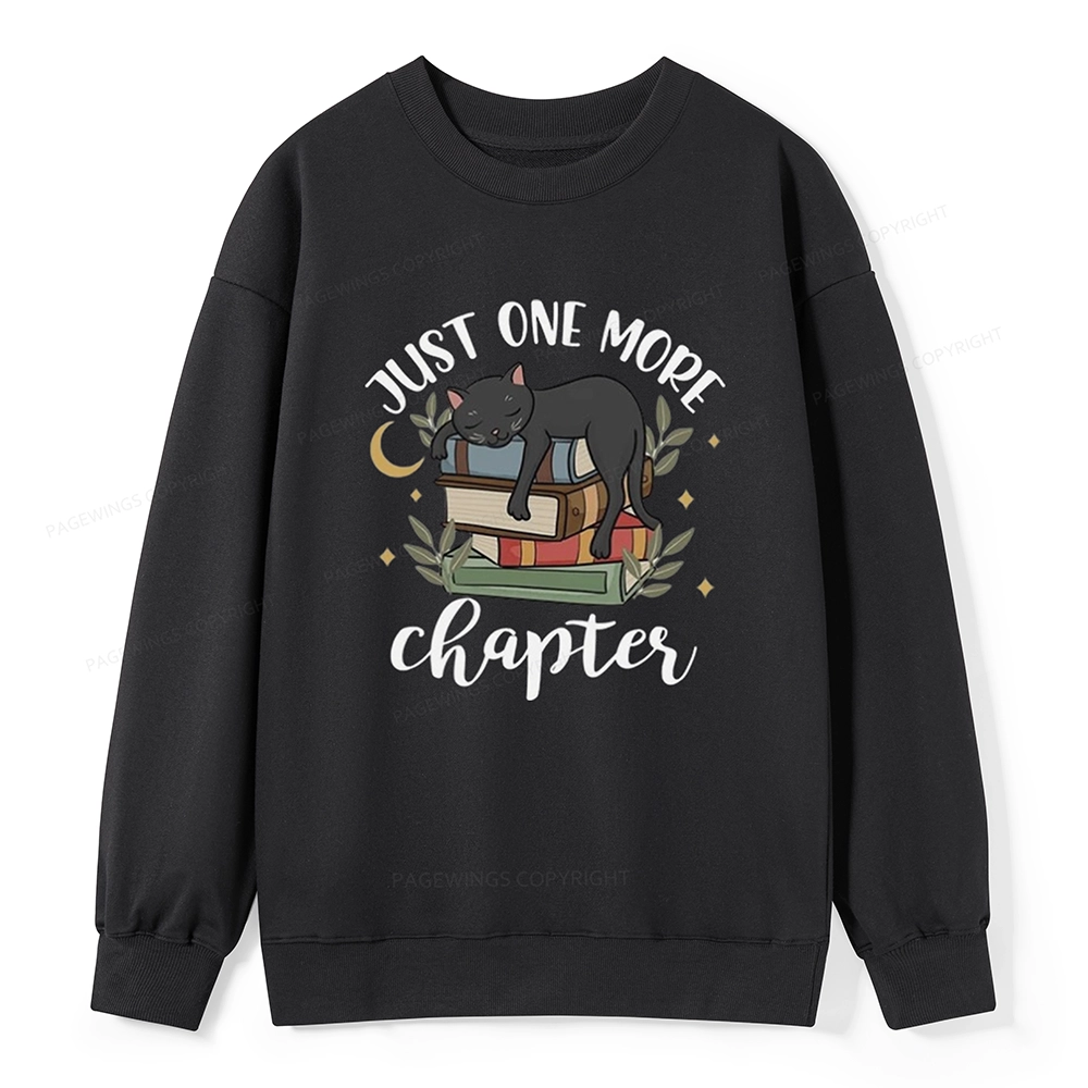 Pagewings Just One More Chapter Adorable Cat Unisex Classic Sweatshirt