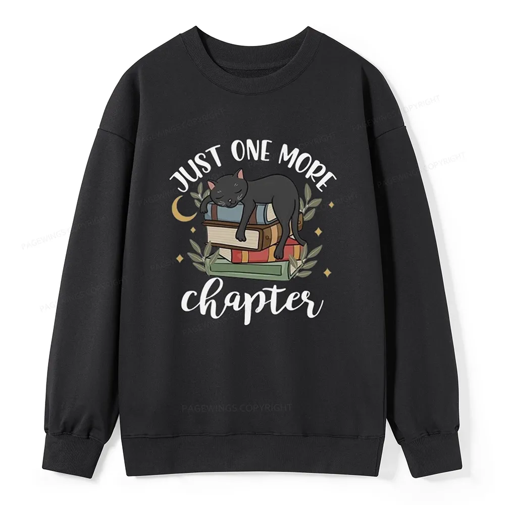 Pagewings Just One More Chapter Adorable Cat Unisex Classic Sweatshirt