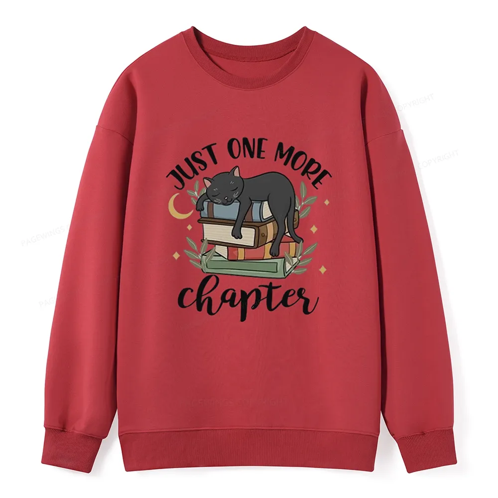 Pagewings Just One More Chapter Adorable Cat Unisex Classic Sweatshirt