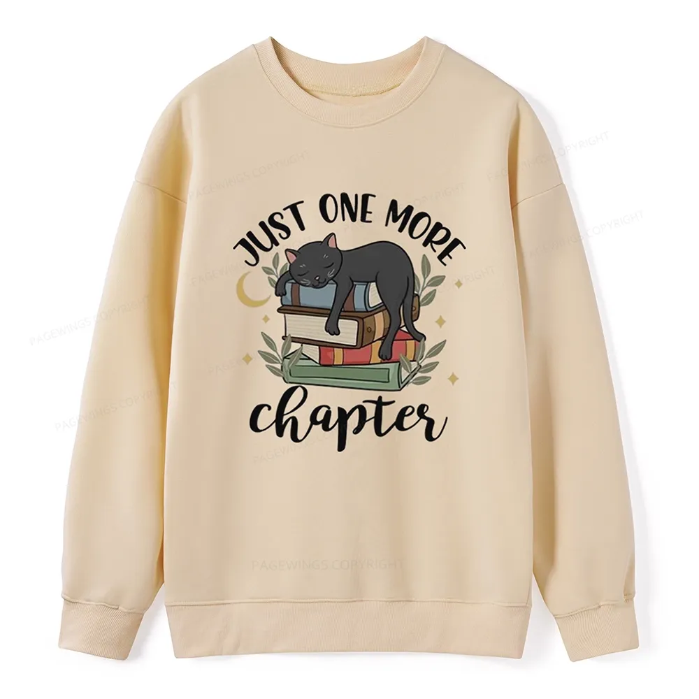 Pagewings Just One More Chapter Adorable Cat Unisex Classic Sweatshirt