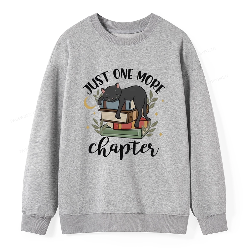 Pagewings Just One More Chapter Adorable Cat Unisex Classic Sweatshirt