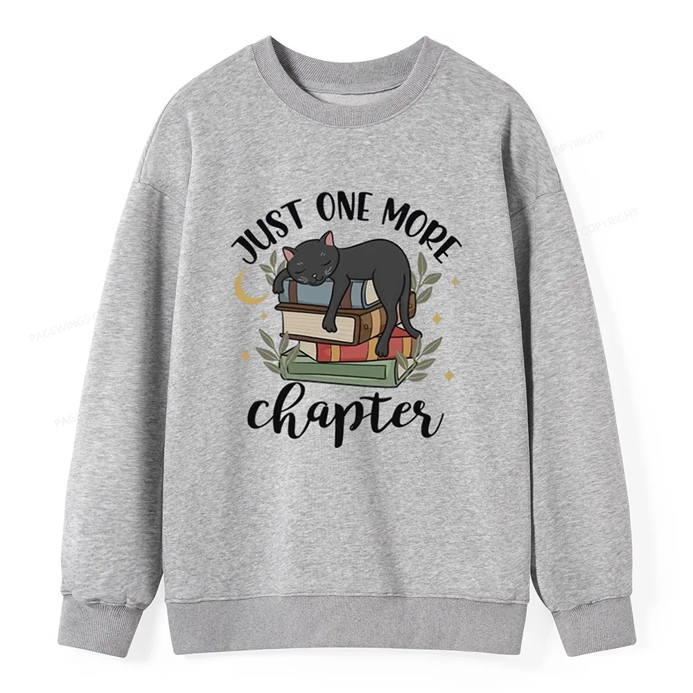 Pagewings Just One More Chapter Adorable Cat Unisex Classic Sweatshirt