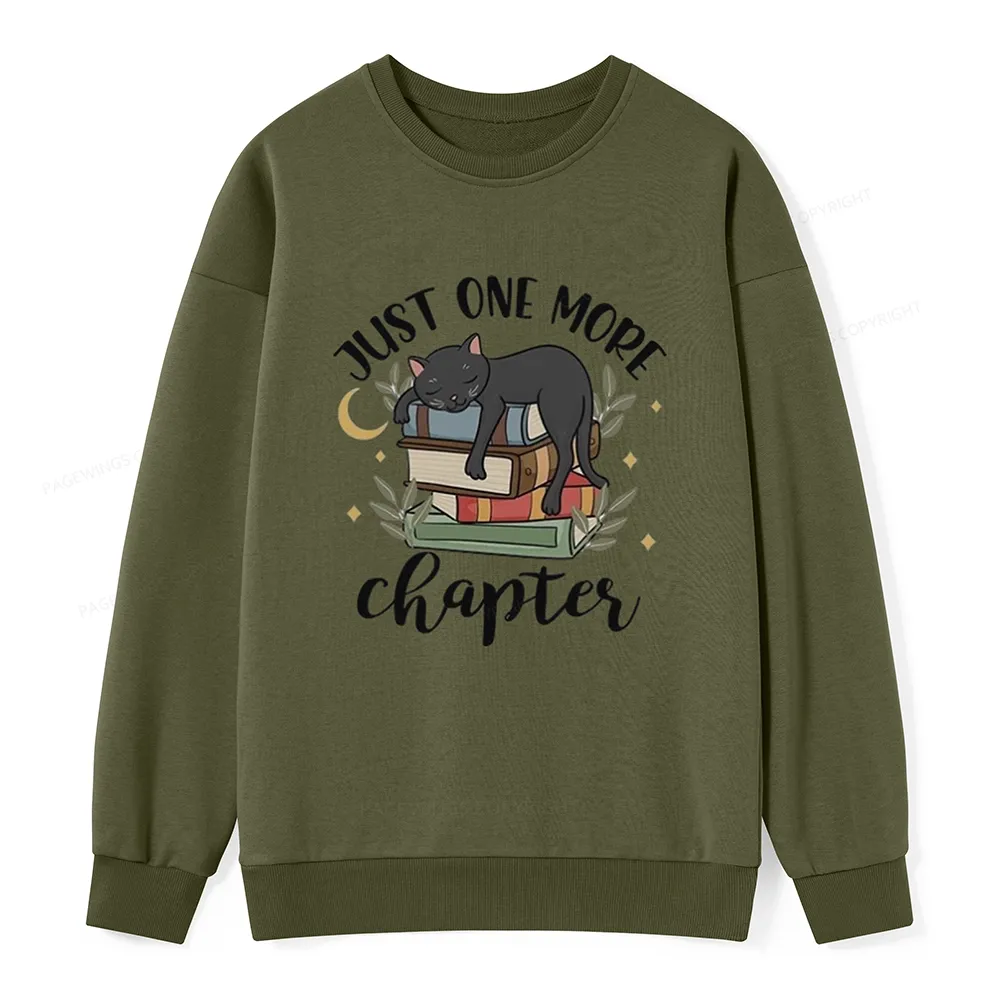 Pagewings Just One More Chapter Adorable Cat Unisex Classic Sweatshirt