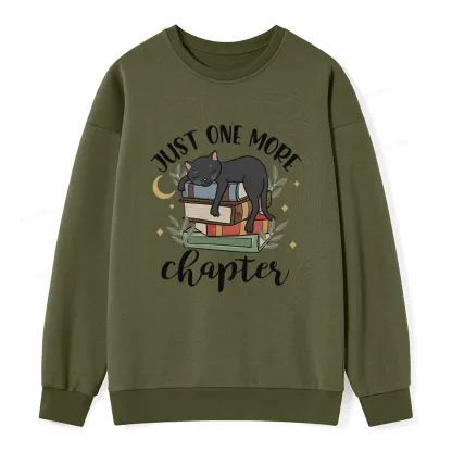 Pagewings Just One More Chapter Adorable Cat Unisex Classic Sweatshirt