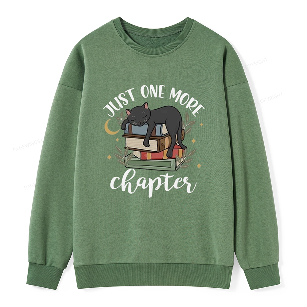 Pagewings Just One More Chapter Adorable Cat Unisex Classic Sweatshirt