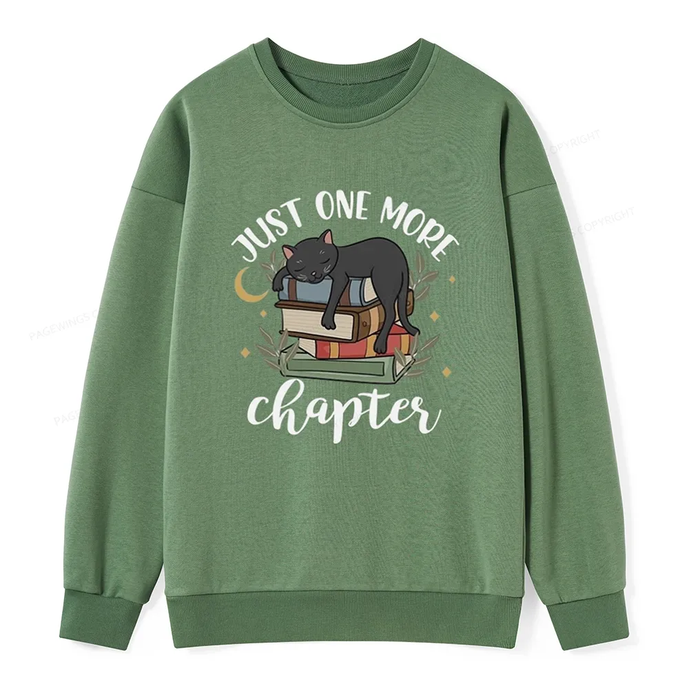 Pagewings Just One More Chapter Adorable Cat Unisex Classic Sweatshirt
