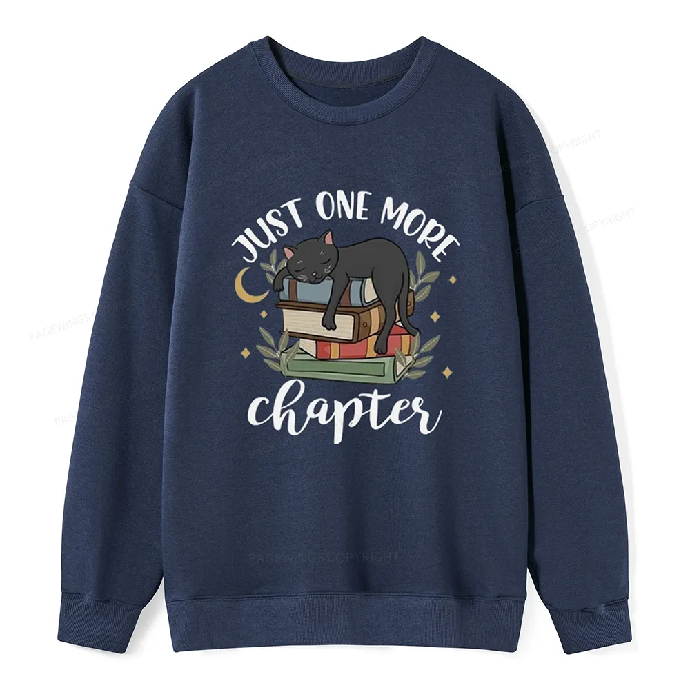 Pagewings Just One More Chapter Adorable Cat Unisex Classic Sweatshirt
