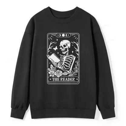 Pagewings Halloween The Reader Tarot Card Unisex  Classic Sweatshirt