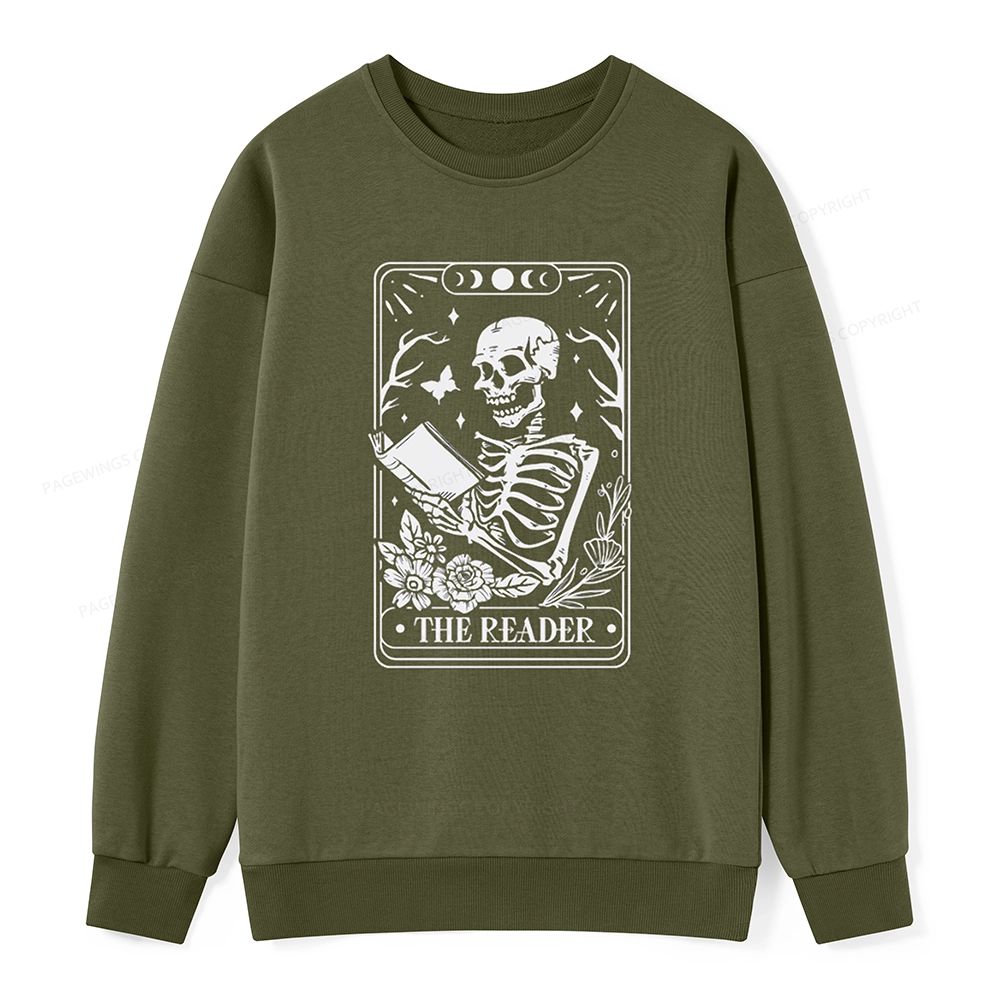 Pagewings Halloween The Reader Tarot Card Unisex  Classic Sweatshirt