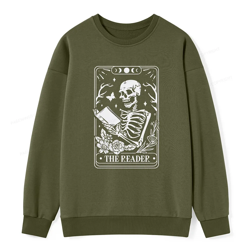 Pagewings Halloween The Reader Tarot Card Unisex Classic Sweatshirt